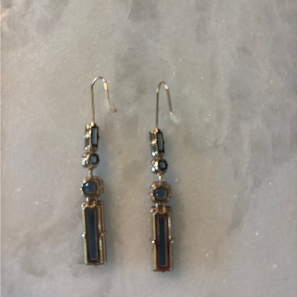 Ralph Lauren Blue and Gold-Tone Stone Linear Earrings - Picture 6 of 7